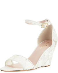 Kate Spade New York Roosevelt Lace Wedge Sandal Off White