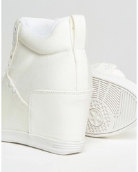G Star G Star New Labor White Denim Wedge Sneakers