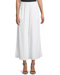 Eileen Fisher Crepe Wide Leg Ankle Pants