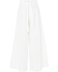 Paper London Curacao Broderie Anglaise Cotton Wide Leg Pants