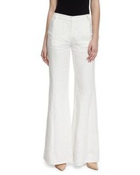 Alexis Donna Linen Flare Pants White