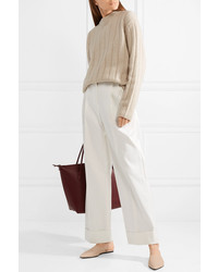 The Row Liano Pleated Cotton Twill Wide Leg Pants