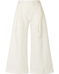 Cult Gaia Maia Pleated Cotton And Flared Pants