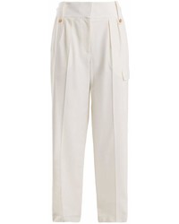 The Row Piefer Wide Leg Cotton Blend Trousers
