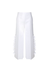 MSGM Ruffle Detail Cropped Trousers