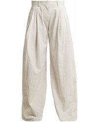 Nili Lotan Seville Wide Leg Cotton Blend Trousers