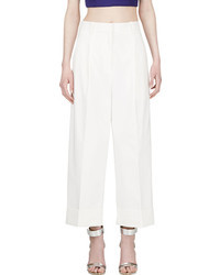 3.1 Phillip Lim White Cropped Wide Leg Trousers