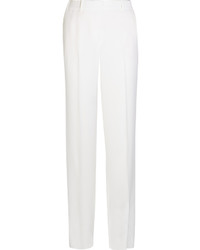 Givenchy Wide Leg Tuxedo Pants In White Satin Crepe