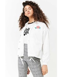 Forever 21 Embroidered Graphic Windbreaker