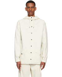 Rains Off White Polyester Jacket