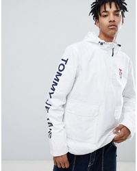 Tommy Jeans Sleeve Logo Overhead Hooded Jacket In White