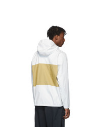 Nike White And Yellow Acg Packable Rain Jacket