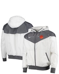 Nike White Clemson Tigers Windrunner Raglan Full Zip Hoodie Jacket At Nordstrom