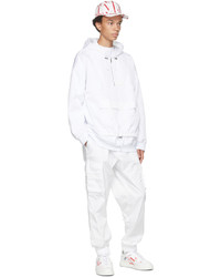 Valentino White Nylon Cotton Hooded Jacket