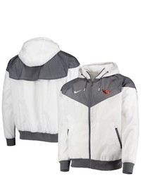Nike White Oregon State Beavers Windrunner Raglan Full Zip Hoodie Jacket At Nordstrom