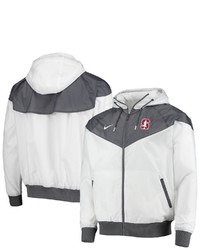 Nike White Stanford Cardinal Windrunner Raglan Full Zip Hoodie Jacket At Nordstrom