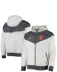 Nike White Syracuse Orange Windrunner Raglan Full Zip Hoodie Jacket At Nordstrom