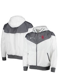 Nike White Usc Trojans Windrunner Raglan Full Zip Hoodie Jacket At Nordstrom