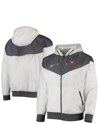Nike White Virginia Cavaliers Windrunner Raglan Full Zip Hoodie Jacket At Nordstrom