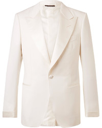 Tom Ford Cream Shelton Wool And Mohair Blend Suit Jacket