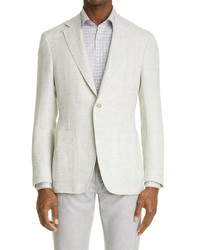 Canali Kei Classic Fit Solid Linen Wool Sport Coat