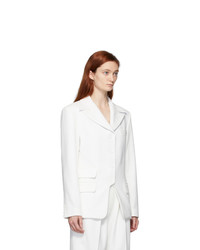 Situationist White Single Breasted Blazer