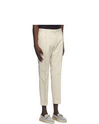 Z Zegna Off White One Pleat Trousers