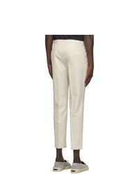 Z Zegna Off White One Pleat Trousers