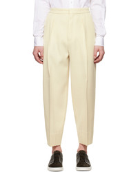 Zegna Off White One Pleat Trousers