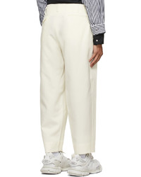 Comme Des Garcons Homme Plus Off White Wool Pleated Trouser