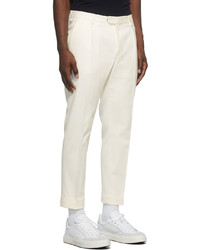 Z Zegna Off White Wool Pleated Trousers