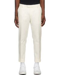 Z Zegna Off White Wool Pleated Trousers