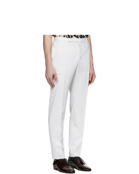 Saint Laurent White Wool Tapered Trousers