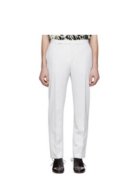Saint Laurent White Wool Tapered Trousers
