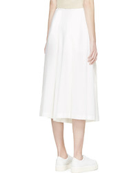 EACH X OTHER White Cropped Wide Leg Trousers