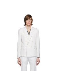 White Wool Double Breasted Blazer