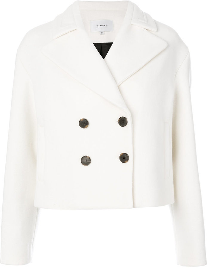 Carven Double Breasted Cropped Blazer, $830 | farfetch.com | Lookastic