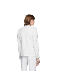 Saint Laurent White Wool Tailored Double Breasted Blazer