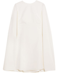 Valentino Cape Back Wool Crepe Mini Dress Ivory
