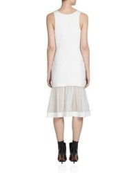 Givenchy Chiffon Hem Wool Blend Dress