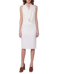 Akris Sleeveless Drape Front Dress Off White