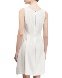 Armani Collezioni Sleeveless Lattice Burnout Dress White
