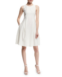 Armani Collezioni Sleeveless Lattice Burnout Dress White