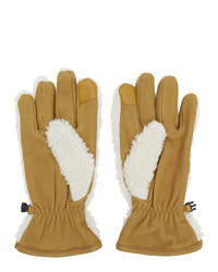 Polo Ralph Lauren Tan And Off White Sherpa Outdoor Touch Gloves