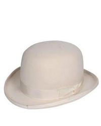 Ferrecci White Wool Bowler Hat