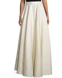 The Row Lea Textured A Line Maxi Skirt White Rose