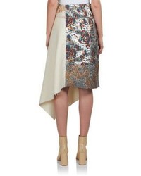 Stella McCartney Belinda Patchwork Asymmetrical Midi Skirt