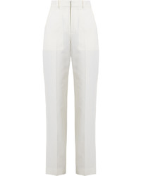 Chloé Chlo Straight Leg Wool And Cotton Blend Twill Trousers