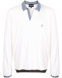 Giorgio Armani Embroidered Logo Wool Polo Shirt