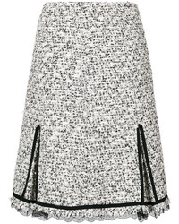 Giambattista Valli Tweed Lace Trim Skirt